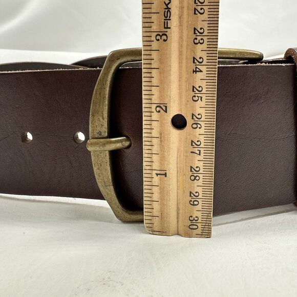 Weekend Max Mara Italy Womens Small Oversized Leather Waist BELT Braided Brass main image 10